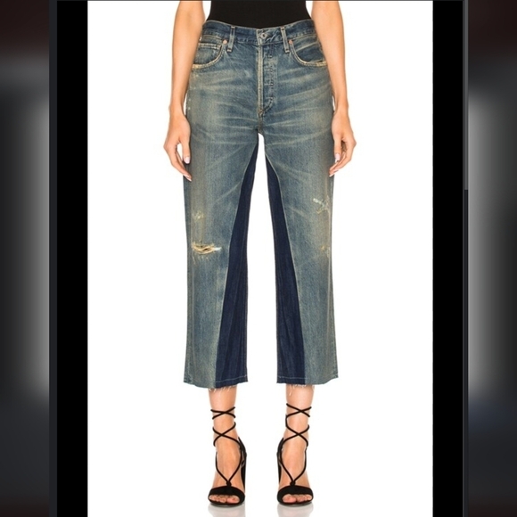 Citizens of Humanity 27 Cora Crop Wide Leg Relaxed Shadow Inseam Livingston Jean - Picture 3 of 16